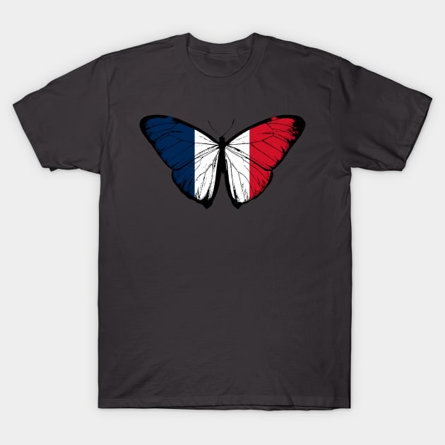 Vintage France Butterfly Moth | Pray For France and Stand with France T-Shirt by Mochabonk